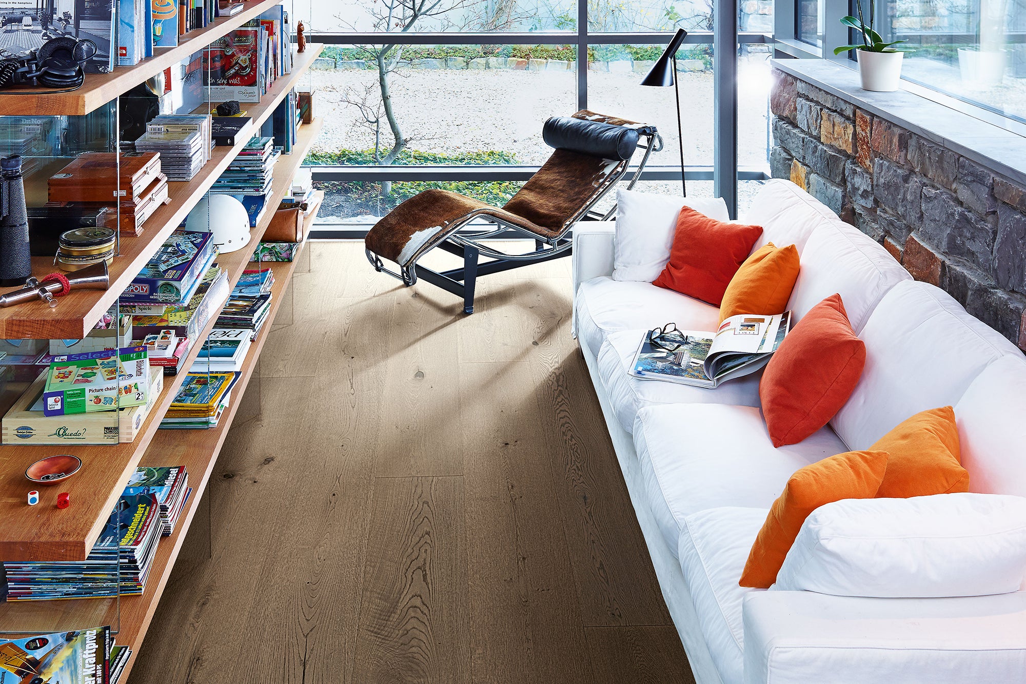 Furnierboden Eiche authentic lehmgrau gebürstet geölt