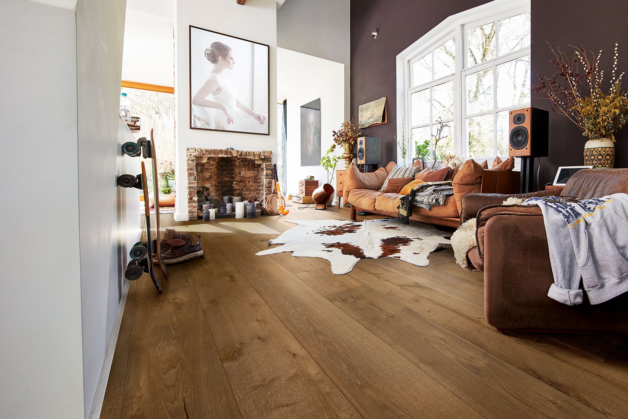 Furnierboden Eiche authentic olivgrau gebürstet geölt