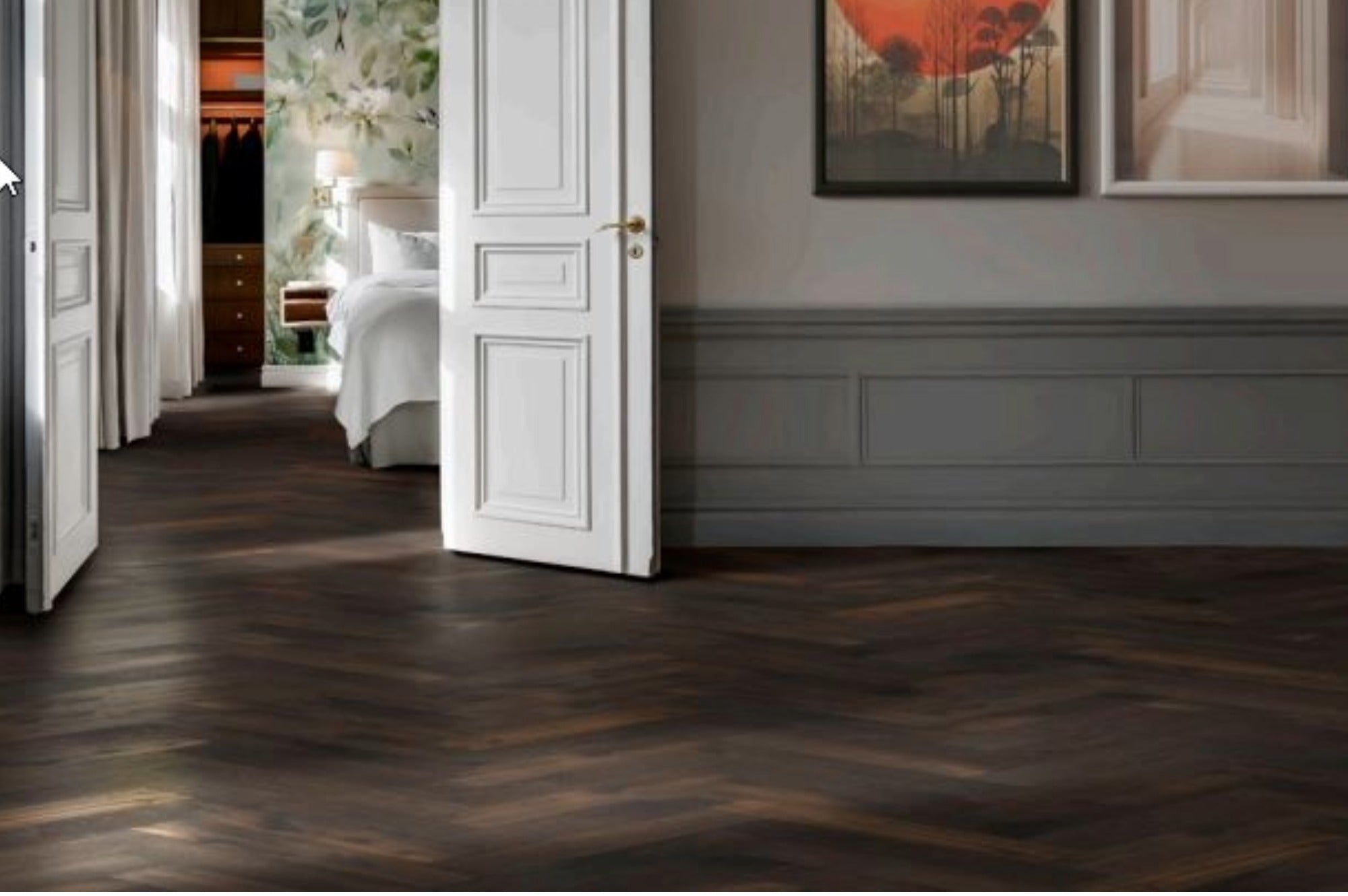 Parkett Fischgrat Eiche geräuchert dunkelbraun gebürstet geölt